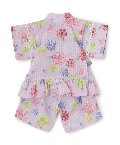 kladskap(クレードスコープ)の「紫陽花柄ペプラム甚平【接触冷感】(浴衣・キッズ・ピンク・L(110-120cm)/M95-105/S(80-90cm))」の11枚目の写真