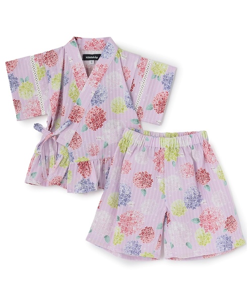 kladskap(クレードスコープ)の「紫陽花柄ペプラム甚平【接触冷感】(浴衣・キッズ・ピンク・L(110-120cm)/M95-105/S(80-90cm))」の12枚目の写真
