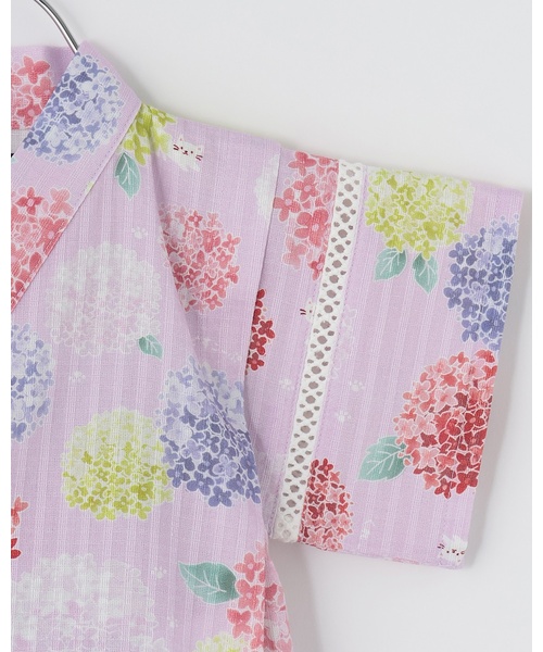 kladskap(クレードスコープ)の「紫陽花柄ペプラム甚平【接触冷感】(浴衣・キッズ・ピンク・L(110-120cm)/M95-105/S(80-90cm))」の14枚目の写真
