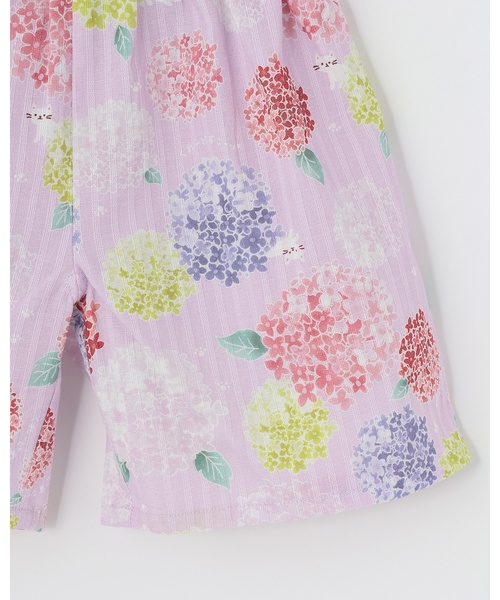 kladskap(クレードスコープ)の「紫陽花柄ペプラム甚平【接触冷感】(浴衣・キッズ・ピンク・L(110-120cm)/M95-105/S(80-90cm))」の4枚目の写真