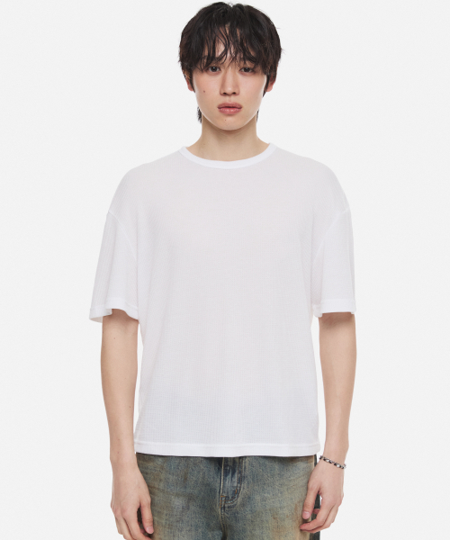 DNSR（ディーエヌエスアール）の「クールテンセルワッフルクロップTシャツホワイト（Tシャツ/カットソー・メンズ・その他・X-LARGE/LARGE/MEDIUM）」の2枚目の写真