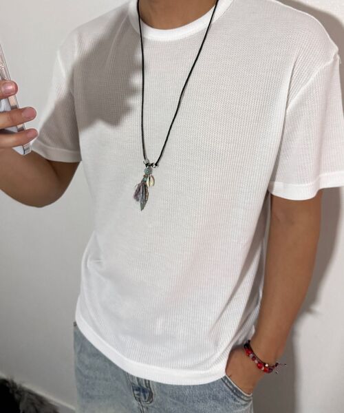 DNSR（ディーエヌエスアール）の「クールテンセルワッフルクロップTシャツホワイト（Tシャツ/カットソー・メンズ・その他・X-LARGE/LARGE/MEDIUM）」の4枚目の写真