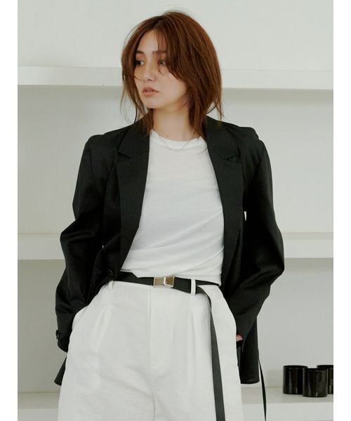 MIESROHE(ミースロエ)の「タックデザインノースリシアーニット(ニット/セーター・レディース・ブラック/ホワイト/ミント・F)」の13枚目の写真