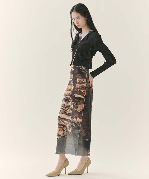 kotohayokozawa(コトハヨコザワ)の「【kotohayokozawa/コトハヨコザワ】SHEER GRAPHIC DRESS SHORTSLEEVE/シアーグラフィックドレスショートスリーブ(ワンピース・レディース・ブルー/オレンジ・1/2)」の11枚目の写真
