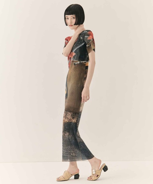 kotohayokozawa(コトハヨコザワ)の「【kotohayokozawa/コトハヨコザワ】SHEER GRAPHIC DRESS SHORTSLEEVE/シアーグラフィックドレスショートスリーブ(ワンピース・レディース・ブルー/オレンジ・1/2)」の6枚目の写真