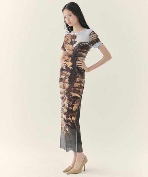 kotohayokozawa(コトハヨコザワ)の「【kotohayokozawa/コトハヨコザワ】SHEER GRAPHIC DRESS SHORTSLEEVE/シアーグラフィックドレスショートスリーブ(ワンピース・レディース・ブルー/オレンジ・1/2)」の9枚目の写真