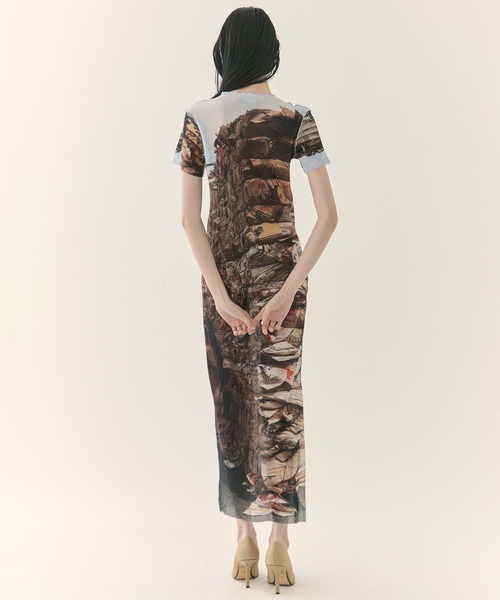 kotohayokozawa(コトハヨコザワ)の「【kotohayokozawa/コトハヨコザワ】SHEER GRAPHIC DRESS SHORTSLEEVE/シアーグラフィックドレスショートスリーブ(ワンピース・レディース・ブルー/オレンジ・1/2)」の8枚目の写真