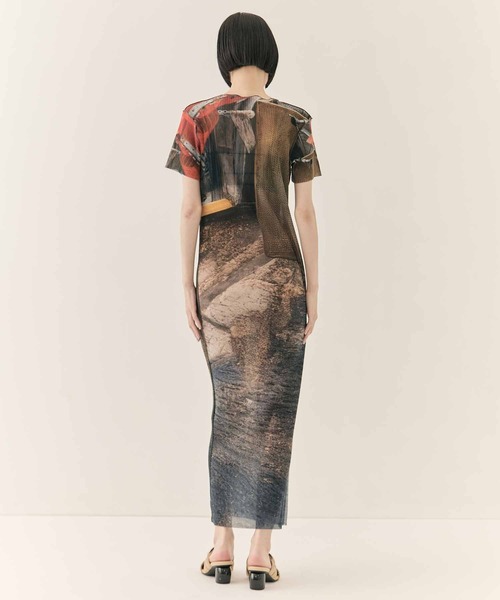 kotohayokozawa(コトハヨコザワ)の「【kotohayokozawa/コトハヨコザワ】SHEER GRAPHIC DRESS SHORTSLEEVE/シアーグラフィックドレスショートスリーブ(ワンピース・レディース・ブルー/オレンジ・1/2)」の3枚目の写真