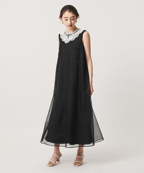 UNITED ARROWS(ユナイテッドアローズ)の「オーガンジー レース ワンピース(ワンピース・レディース・ブラック/ネイビー・38/36)」の3枚目の写真