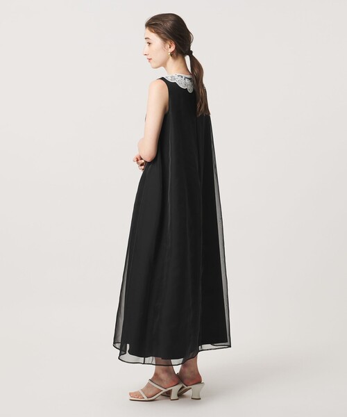 UNITED ARROWS(ユナイテッドアローズ)の「オーガンジー レース ワンピース(ワンピース・レディース・ブラック/ネイビー・38/36)」の4枚目の写真