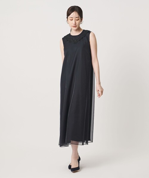 UNITED ARROWS(ユナイテッドアローズ)の「オーガンジー レース ワンピース(ワンピース・レディース・ブラック/ネイビー・38/36)」の6枚目の写真
