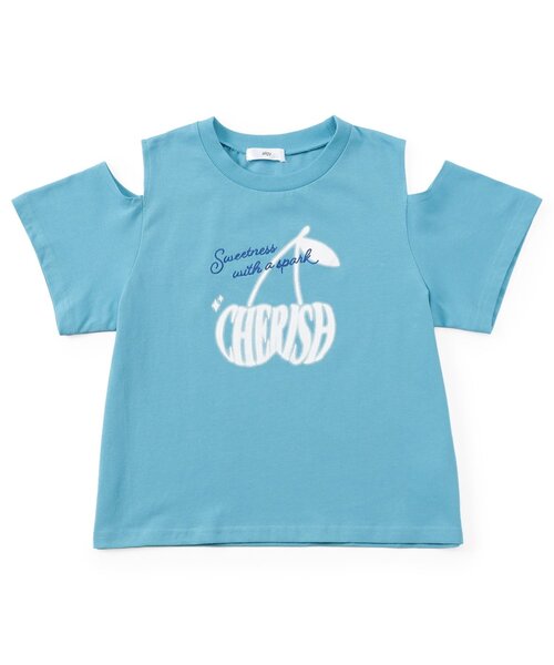 algy(アルジー)の「チェリーロゴカラバリ半袖Tシャツ(Tシャツ/カットソー・キッズ・ピンク/サックスブルー/ブラック/オフホワイト/レッド/ライム/グリーン・150/160/140/130/120)」の6枚目の写真