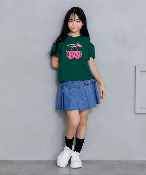 algy(アルジー)の「チェリーロゴカラバリ半袖Tシャツ(Tシャツ/カットソー・キッズ・ピンク/サックスブルー/ブラック/オフホワイト/レッド/ライム/グリーン・150/160/140/130/120)」の15枚目の写真
