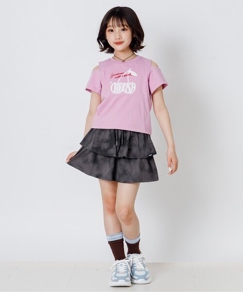 algy(アルジー)の「チェリーロゴカラバリ半袖Tシャツ(Tシャツ/カットソー・キッズ・ピンク/サックスブルー/ブラック/オフホワイト/レッド/ライム/グリーン・150/160/140/130/120)」の19枚目の写真