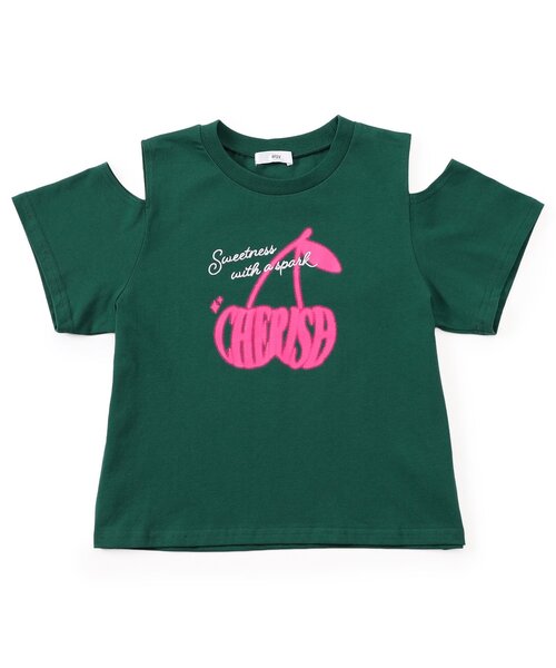 algy(アルジー)の「チェリーロゴカラバリ半袖Tシャツ(Tシャツ/カットソー・キッズ・ピンク/サックスブルー/ブラック/オフホワイト/レッド/ライム/グリーン・150/160/140/130/120)」の9枚目の写真