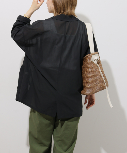 JOURNAL STANDARD relume(ジャーナルスタンダード レリューム)の「オーバーサイズシアージャケット(テーラードジャケット・レディース・ブラック/ブラウン・FREE)」の5枚目の写真