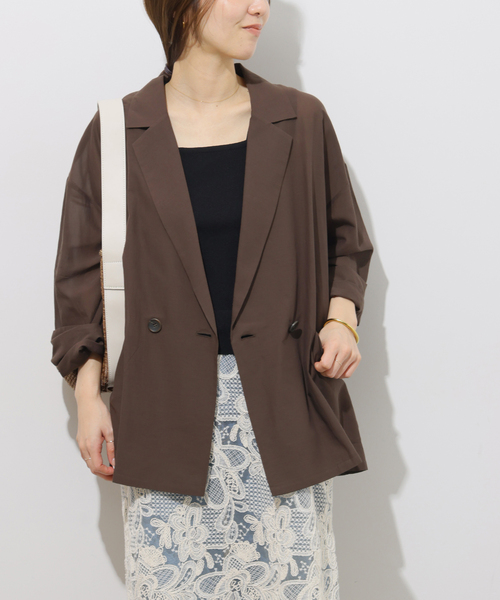 JOURNAL STANDARD relume(ジャーナルスタンダード レリューム)の「オーバーサイズシアージャケット(テーラードジャケット・レディース・ブラック/ブラウン・FREE)」の9枚目の写真