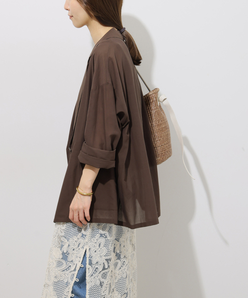 JOURNAL STANDARD relume(ジャーナルスタンダード レリューム)の「オーバーサイズシアージャケット(テーラードジャケット・レディース・ブラック/ブラウン・FREE)」の11枚目の写真