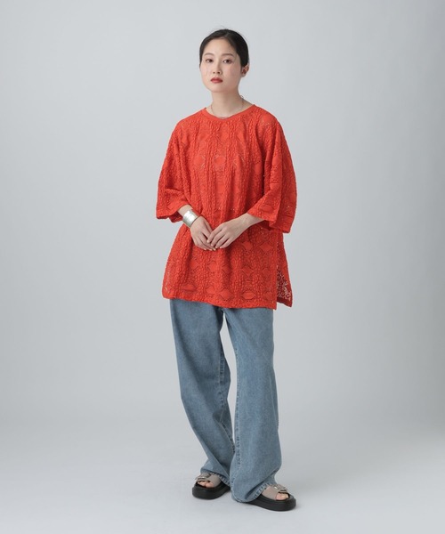 LEPSIM(レプシィム)の「総レースプルオーバーSS 670302(シャツ/ブラウス・レディース・ブラック/オフホワイト/レッド・FREE)」の13枚目の写真