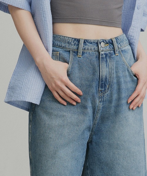 ad thie(アドティエ)の「ヴィンテージ ハーフ デニムパンツ(デニムパンツ・レディース・ブラック/ライトブルー/ブルー・MEDIUM/LL/LARGE)」の12枚目の写真