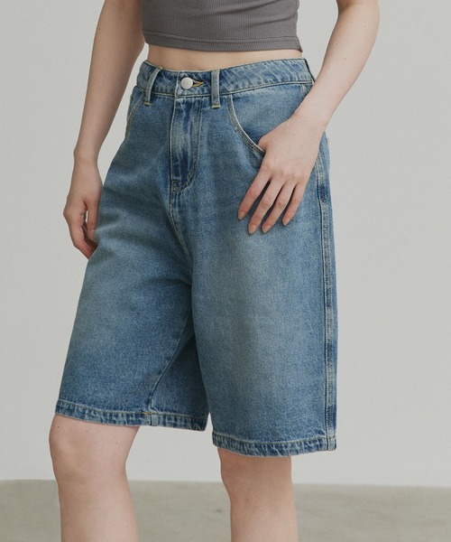 ad thie(アドティエ)の「ヴィンテージ ハーフ デニムパンツ(デニムパンツ・レディース・ブラック/ライトブルー/ブルー・MEDIUM/LL/LARGE)」の14枚目の写真