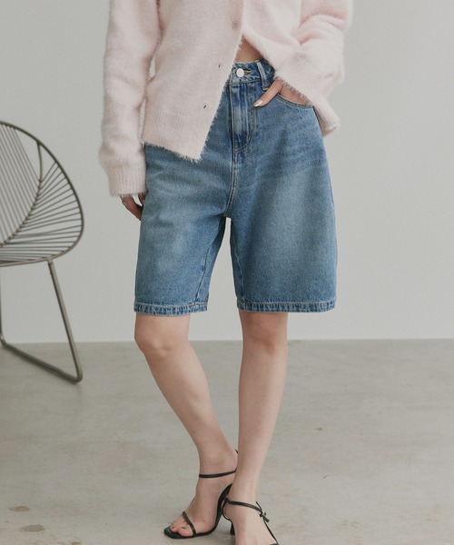 ad thie(アドティエ)の「ヴィンテージ ハーフ デニムパンツ(デニムパンツ・レディース・ブラック/ライトブルー/ブルー・MEDIUM/LL/LARGE)」の16枚目の写真