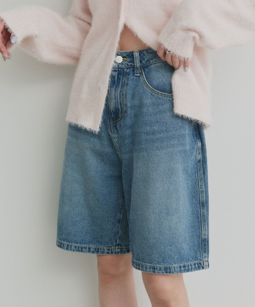 ad thie(アドティエ)の「ヴィンテージ ハーフ デニムパンツ(デニムパンツ・レディース・ブラック/ライトブルー/ブルー・MEDIUM/LL/LARGE)」の18枚目の写真