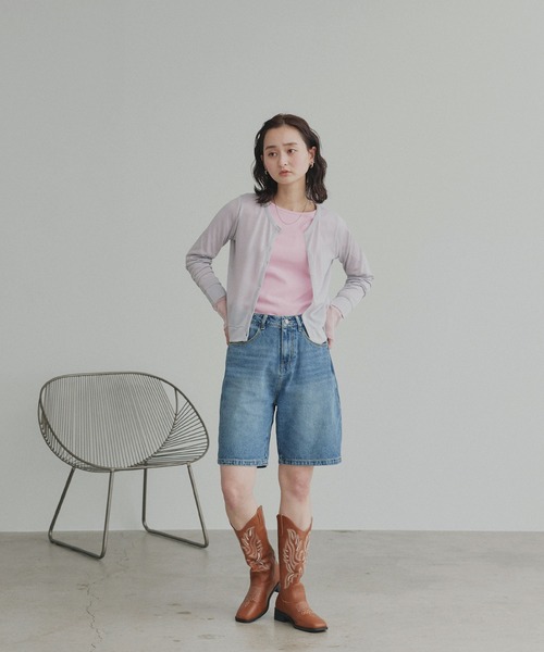 ad thie(アドティエ)の「ヴィンテージ ハーフ デニムパンツ(デニムパンツ・レディース・ブラック/ライトブルー/ブルー・MEDIUM/LL/LARGE)」の19枚目の写真