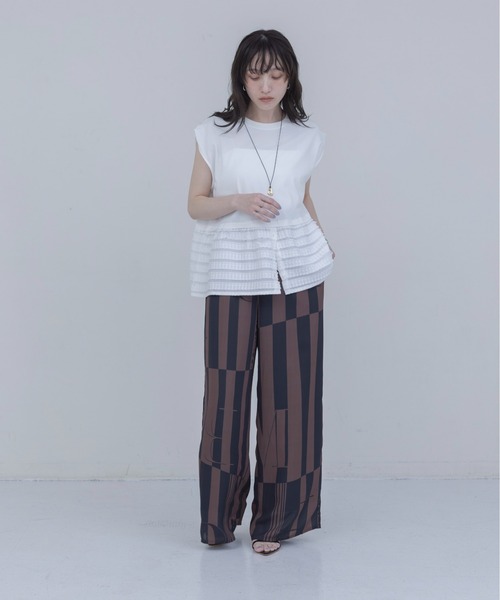Eimee Law（エイミーロウ）の「ジオメストライププリント リラックスパンツ（その他パンツ・レディース・ブラウン/ブルー/アイボリー・FREE）」の9枚目の写真
