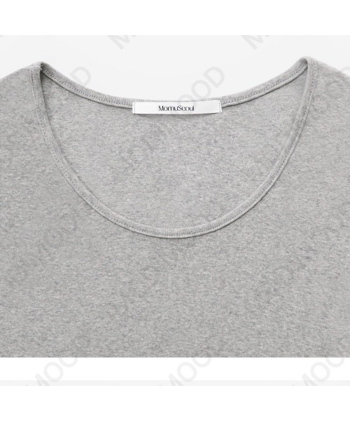 modimood（モディムード）の「[MADE] MOMU BASIC Uネック半袖Tシャツ（Tシャツ/カットソー・レディース・ホワイト/ネイビー/ミント/グレー/ブラック・1/2）」の8枚目の写真