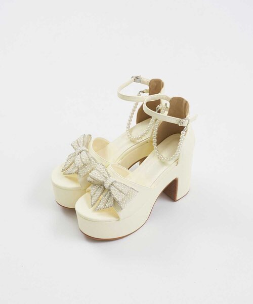 OLIVE des OLIVE(オリーブデオリーブ)の「【Belle Charme】Pearl Charm Sandals(その他シューズ・レディース・オフホワイト/チェック/ブラック・LARGE/MEDIUM/SMALL)」の7枚目の写真
