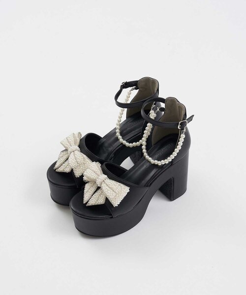 OLIVE des OLIVE(オリーブデオリーブ)の「【Belle Charme】Pearl Charm Sandals(その他シューズ・レディース・オフホワイト/チェック/ブラック・LARGE/MEDIUM/SMALL)」の15枚目の写真