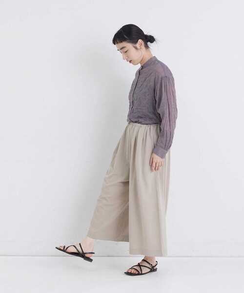 conges payes ADIEU TRISTESSE（コンジェ ペイエ アデュートリステス）の「【FAVE】ジャージーギャザーワイドパンツ（その他パンツ・レディース・グレイッシュベージュ/レッド/チャコールグレー・FREE）」の5枚目の写真