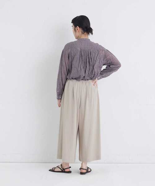 conges payes ADIEU TRISTESSE（コンジェ ペイエ アデュートリステス）の「【FAVE】ジャージーギャザーワイドパンツ（その他パンツ・レディース・グレイッシュベージュ/レッド/チャコールグレー・FREE）」の6枚目の写真