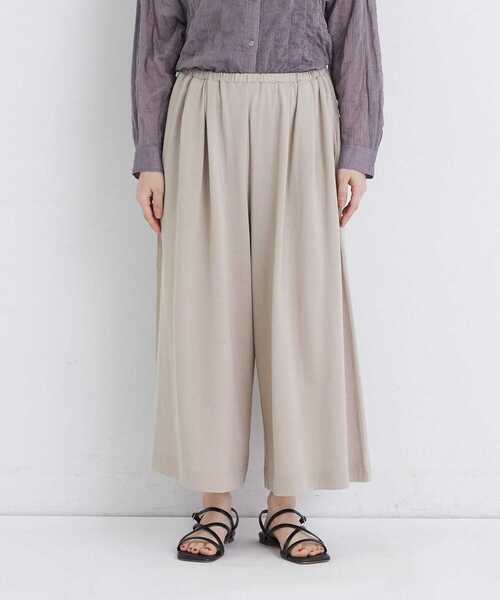 conges payes ADIEU TRISTESSE（コンジェ ペイエ アデュートリステス）の「【FAVE】ジャージーギャザーワイドパンツ（その他パンツ・レディース・グレイッシュベージュ/レッド/チャコールグレー・FREE）」の8枚目の写真