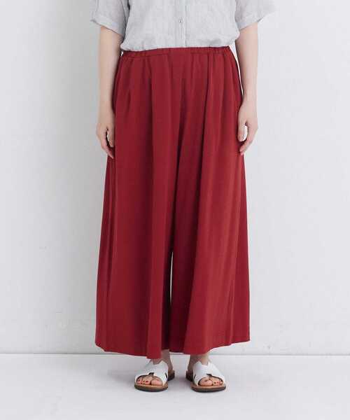 conges payes ADIEU TRISTESSE（コンジェ ペイエ アデュートリステス）の「【FAVE】ジャージーギャザーワイドパンツ（その他パンツ・レディース・グレイッシュベージュ/レッド/チャコールグレー・FREE）」の15枚目の写真