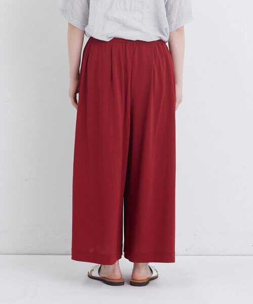 conges payes ADIEU TRISTESSE（コンジェ ペイエ アデュートリステス）の「【FAVE】ジャージーギャザーワイドパンツ（その他パンツ・レディース・グレイッシュベージュ/レッド/チャコールグレー・FREE）」の17枚目の写真