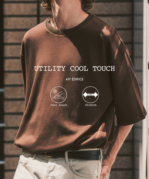 417 EDIFICE(フォーワンセブンエディフィス)の「ネックジャカード クールタッチTシャツ(Tシャツ/カットソー・メンズ・ライトグレー/スミクロ/ネイビー/オレンジ/ブラウン・LARGE/SMALL/MEDIUM)」の3枚目の写真