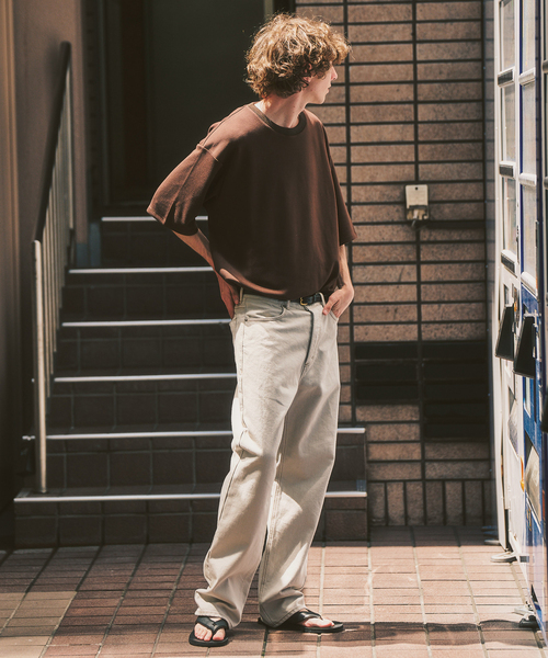 417 EDIFICE(フォーワンセブンエディフィス)の「ネックジャカード クールタッチTシャツ(Tシャツ/カットソー・メンズ・ライトグレー/スミクロ/ネイビー/オレンジ/ブラウン・LARGE/SMALL/MEDIUM)」の8枚目の写真