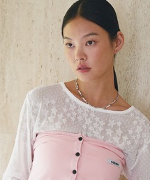 【SELECT】Star pattern lace long sleeve tops/スターパターンレース長袖トップス