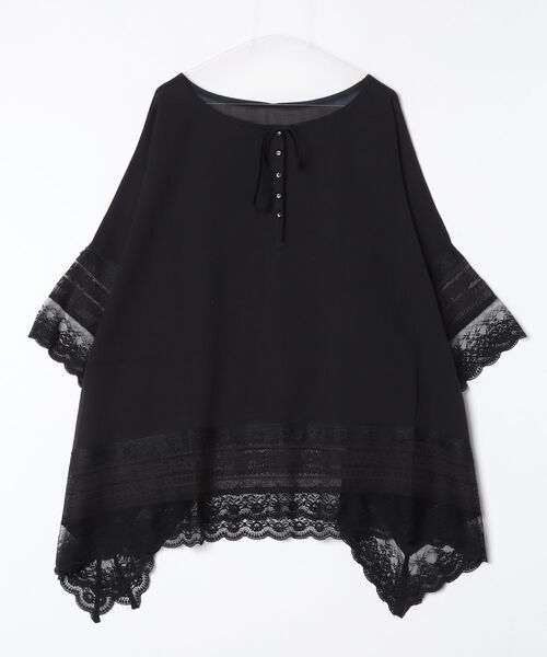 ANNA SUI NYC(アナ スイ エヌ ワイ シー)の「ANNA SUI NYC/アナ スイ エヌワイシー/3WAY BOHO ポンチョ(シャツ/ブラウス・レディース・ラベンダー/ブラック・F)」の5枚目の写真