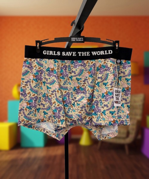 ストレッチ ボクサーパンツ メンズ ポリエステル 前閉じ GIRLS SAVE