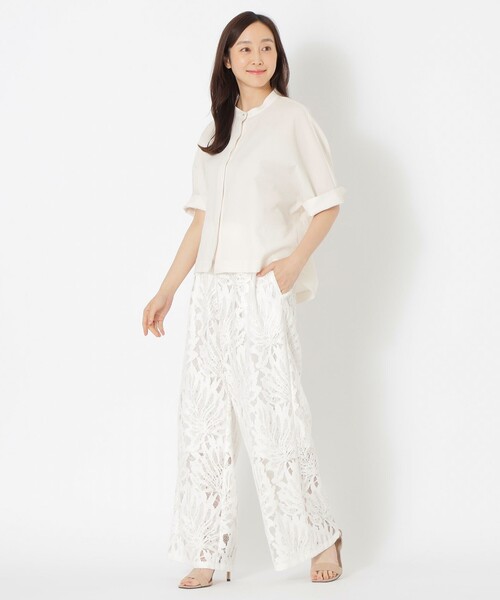 S.ESSENTIALS（エスエッセンシャルズ）の「サッカーコクーンブラウス（シャツ/ブラウス・レディース・ダークネイビー/オフホワイト/グリーン系その他4/ブラウン系その他4・38）」の8枚目の写真