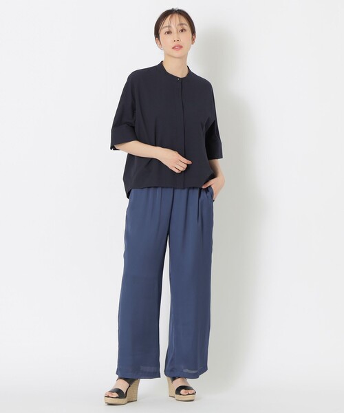S.ESSENTIALS（エスエッセンシャルズ）の「サッカーコクーンブラウス（シャツ/ブラウス・レディース・ダークネイビー/オフホワイト/グリーン系その他4/ブラウン系その他4・38）」の9枚目の写真
