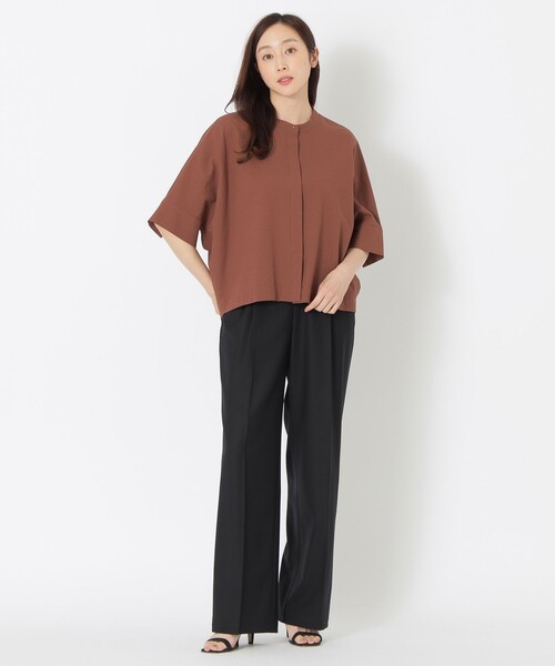 S.ESSENTIALS（エスエッセンシャルズ）の「サッカーコクーンブラウス（シャツ/ブラウス・レディース・ダークネイビー/オフホワイト/グリーン系その他4/ブラウン系その他4・38）」の10枚目の写真