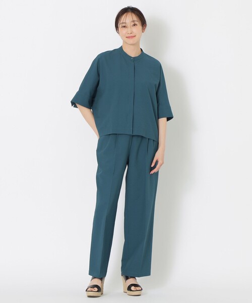 S.ESSENTIALS（エスエッセンシャルズ）の「サッカーコクーンブラウス（シャツ/ブラウス・レディース・ダークネイビー/オフホワイト/グリーン系その他4/ブラウン系その他4・38）」の11枚目の写真