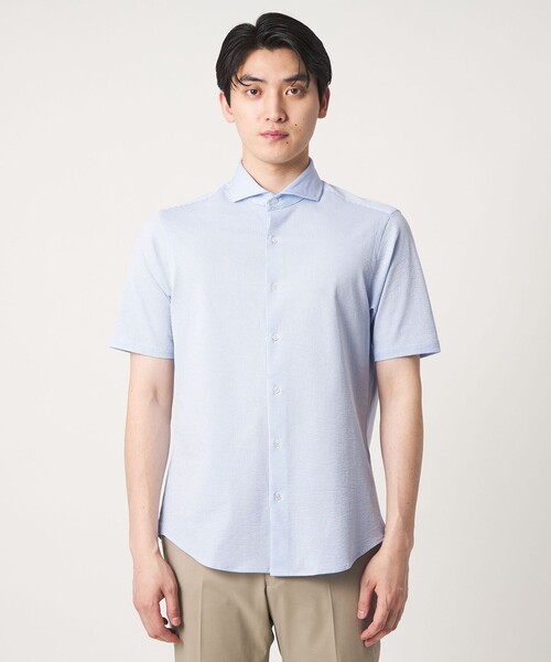 A DAY IN THE LIFE UNITED ARROWS(アデイインザライフユナイテッドアローズ)の「サッカーストライプ カッタウェイカラーシャツ<A DAY IN THE LIFE>(シャツ/ブラウス・メンズ・ライトグレー/ライトブルー・XL/L/M)」の9枚目の写真