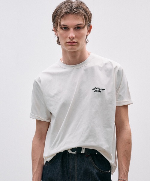 Adoon plain(アドーンプレーン)の「COOL TOUCH WAVE LOGO T / クールタッチウェーブロゴT(Tシャツ/カットソー・メンズ・ブラック/ライトグリーン/アイボリー/ボルドー・MEDIUM/LARGE)」の2枚目の写真