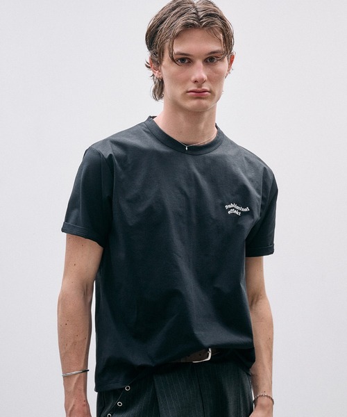 Adoon plain(アドーンプレーン)の「COOL TOUCH WAVE LOGO T / クールタッチウェーブロゴT(Tシャツ/カットソー・メンズ・ブラック/ライトグリーン/アイボリー/ボルドー・MEDIUM/LARGE)」の1枚目の写真