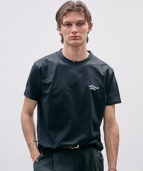 Adoon plain(アドーンプレーン)の「COOL TOUCH WAVE LOGO T / クールタッチウェーブロゴT(Tシャツ/カットソー・メンズ・ブラック/ライトグリーン/アイボリー/ボルドー・MEDIUM/LARGE)」の7枚目の写真